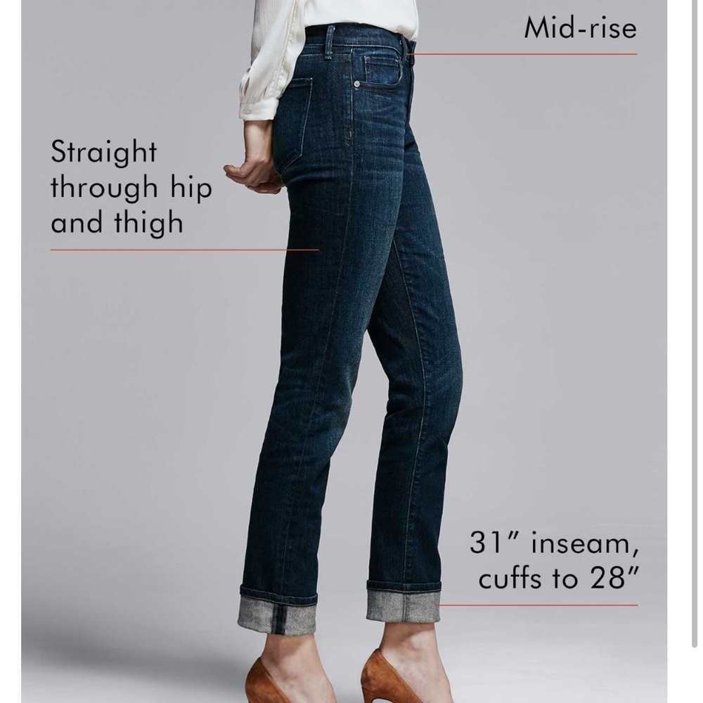 Banana Republic Girlfriend Dark Wash Jeans Cuffed